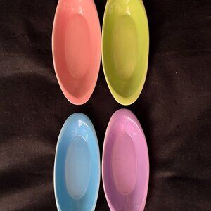 Retro Set Of 4 Century Polka-Dot Oval Serving Dishes